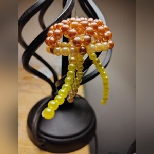 Beaded Jellyfish Rear View Mirror Charm